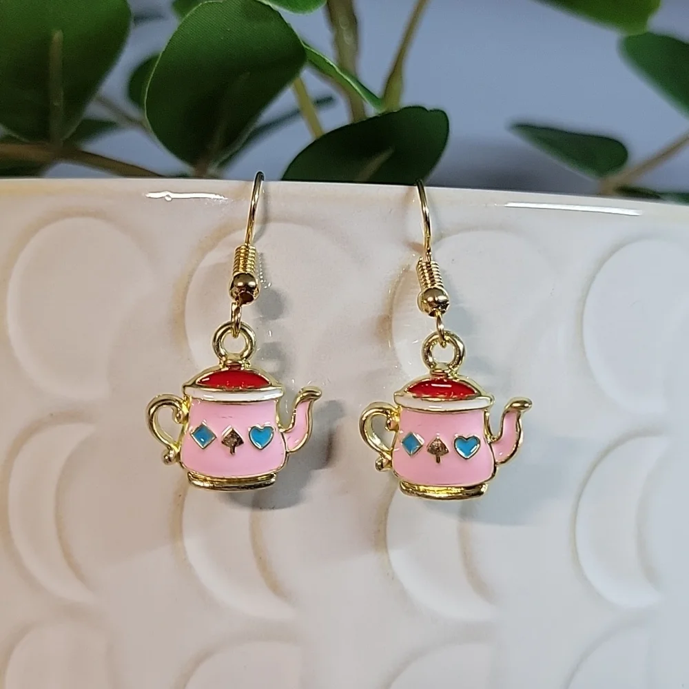 Teapot Drop Earrings - Picture 1 of 4